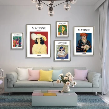 Francoski Henri Matisse Dekle Retro Platno Slikarstvo Plakatov in Fotografij Wall Art Povzetek Wall Art Slik, Dnevna Soba Dekor