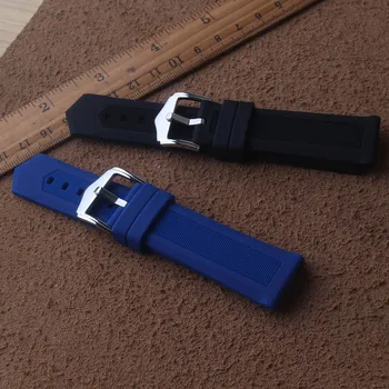 23 mm 24 mm 26 mm 28 mm NEW Visoke Kakovosti Moških črna Modra Nepremočljiva watchbands Potapljanje Silikonske Gume jermenčki Trak Brezplačna Dostava