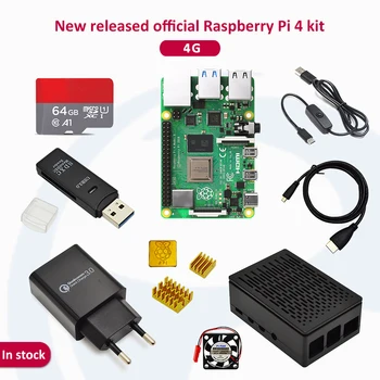 Na zalogi Raspberry pi 4 2 GB/4GB/8GB kit Raspberry Pi 4 Model B PI 4B: +hladilnega telesa+Napajalnik+Primeru, +3.5 palčni zaslon