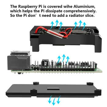 Raspberry Pi 4 4B, Kovinsko Ohišje Raspberry Pi Ohišje z Dvojno Hladilni Ventilator Aluminijeve Zlitine, z Zaščito Primerih za RPI 4/4B