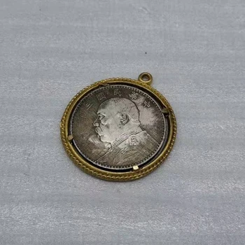 Kitajski antično bronasto zbirka srebrna dolar srebrni kovanci Yuan Datou, srebro dolar z mejo, naključno eno