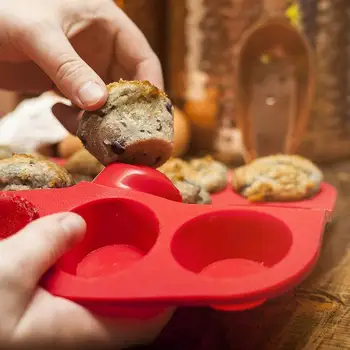 2Pcs/Set CHYIR 24 Non-stick Silikonsko Plesni DIY Mini Muffin Pan Silikonski Cupcake Peko Skodelice Muffin Pločevinke (modra/rdeča)