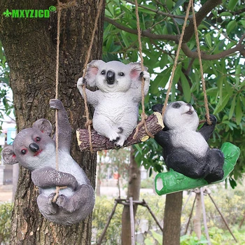 Vrt Koala Smolo Viseči Okraski Dvorišče Živalske Skulpture Simulacije Panda Okraski Za Dom, Balkon, Oprema