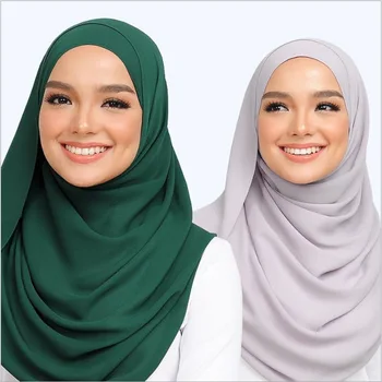 Mehurček Šifon Hidžab Šal Headwraps za Ženske Navaden Musliman Hijabs Šali Glavo Headscarf Dolge Rute Šali Foullard Femme