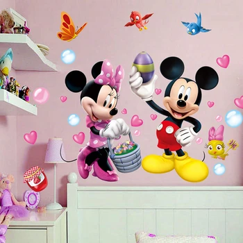 Disney mickey miške minnie ptic stenske nalepke za otroke sobe doma dekor risanka stenske nalepke pvc stensko umetnosti diy plakati