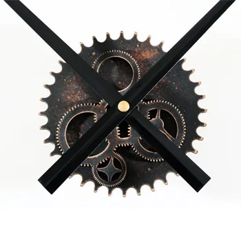 Grand Retro Črno Gearwheel Lesa, Stenske Ure DIY Individualnost Umetniškega Industrijske Slog Luksuzni Modi Tiho Dekor Doma Ura