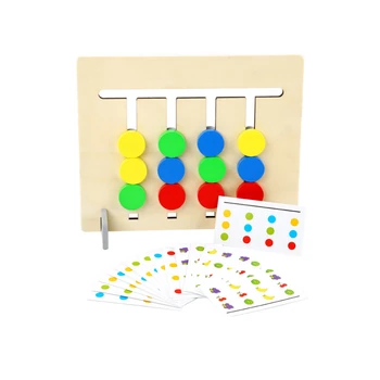 Nov Slog Štirih barvah/sadje Ujemanje Igro Montessori Lesene Igrače za otroke Logiko dvostranski otrok Izobraževalne Igrače, Darila