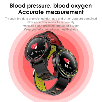 L8 EKG Pametno Gledati Ženske Moški IP68 Vodotesen PPG Krvni Tlak, Srčni utrip, Fitnes Ure Športne Smartwatch za Android