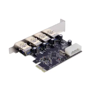 4Port PCI-E, da USB 3.0 HUB PCI Express Širitev Sim Adapter 5 Gbps Hitrost Vrhu Za Namizne Računalniške Komponente Nova