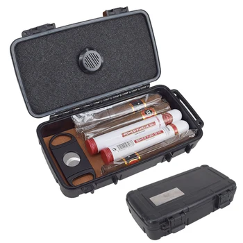 Novo 1pcs Plastičnih Cigar Primeru Humidor Potovanja prenosni Z vlažilnik nepremočljiva cigar Polje Black bc2251