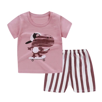 ZukoCert Baby T-shirt nastavite Poletje Čistega Bombaža Otroci Obleko Oblačila, Kratke Hlače Unisex O-vratu Dojenčka Obleko določi Modni Baby Set