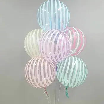 5pcs 18 inch Kristalno proge Mehurček Balon Pisane Kristalne Prugasta Bobo Balon za Poročno Dekoracijo Happy Birthday Party