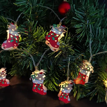 Božični Luči LED Niz baterijsko Božiček Božična Drevesa Snežaka Svetlobna Garland za Božič Zunanja Notranja Dekor