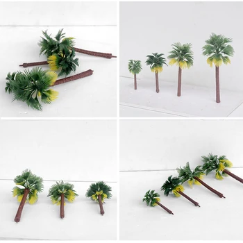 6pcs/10pcs7cm - 15 cm Plastični Kokosovo palmo Vlak Železnice Arhitekture Diorama Drevo Model dekor Kompleti pribor