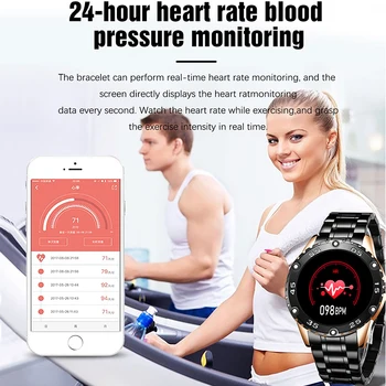 LIGE Nova Jekla Pasu Pametno Gledati Moške Za Android, IOS, Srčni utrip, krvni tlak Informacije pokličite Šport smartwatch Fitnes tracker