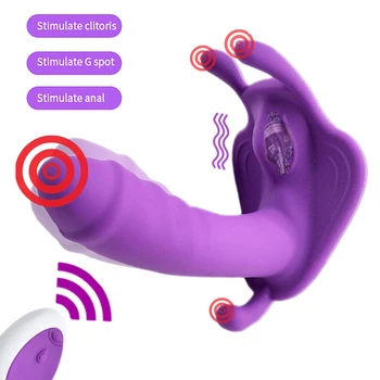 Nositi Dildo Metulj Vibrator Sex Igrače za Nekaj Orgazem Masturbator z Brezžičnim Daljinskim Dildo Vibratorji za Ženske Hlačke