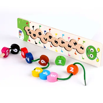 Lesene Mavrica Digitalni Caterpillar Kroglice Izobraževanja v Zgodnjem Otroštvu starši-Otrok, Interaktivne Igrače za Otroke Izobraževalne Igrače