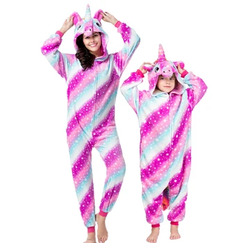 Ženske Živali Nastavite Kigurumi Odraslih Samorog onesie pižamo Flanela Anime Pijama Dekle, fant, Cosplay Toplo Sleepwear Hooded Homewear