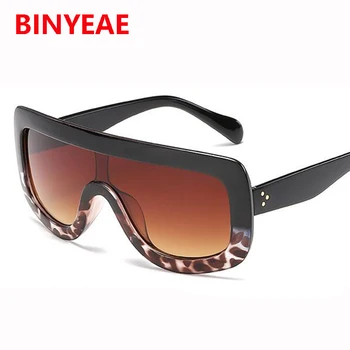 Ščit Črna sončna Očala Ženske Luksuznih Modnih Kvadratnih sončna očala Ženski Velik Okvir Leopard Prevelik sončna Očala UV400 Oculos