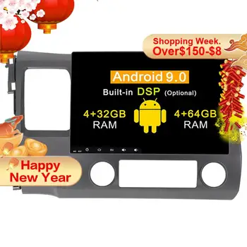 DSP 4+64 Android 9.0 avto multimedijski predvajalnik dvd-jev za HONDA Civic 2006-2011 GPS Navi Avto Auto Radio audio stereo zvokom v Video BT Vodja Enote