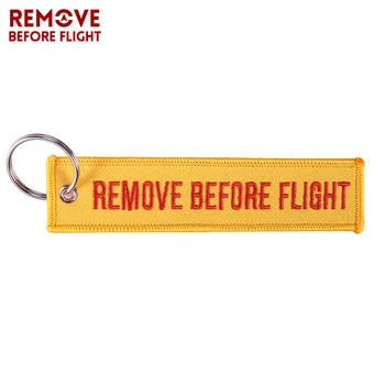 Odstranite Pred Letom Keychains Oranžna Vezenje Keychain za Letalstvo Key Ring Darila Nakit Ključni Fob Ključa Imetnika 3 KOS/VELIKO