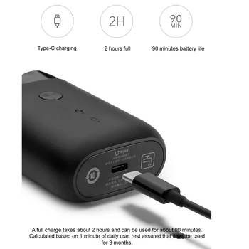 Xiaomi Mijia Električni Brivnik 2 Plavajoče Glave Mi Prenosni Nepremočljiva Britev Brivniki USB za Polnjenje Z Vrečko za Shranjevanje LED Kažejo