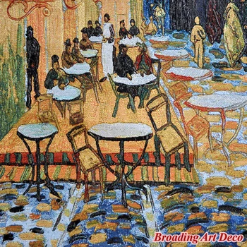Van Gogh Noč Cafe Jacquardske Vezavi Tapiserija Steni Visi Gobelin Home Art Tekstilna Dekoracija Aubusson Bombaž Velikost 139x99cm