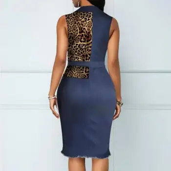 Afriške Design Dashiki Obleko, Kavbojke Leopard V vratu Slim Tiskanja Svinčnik Krilo Muslimanske Bazin Maxi Haljo Halje Broder Riche Seksi Dama