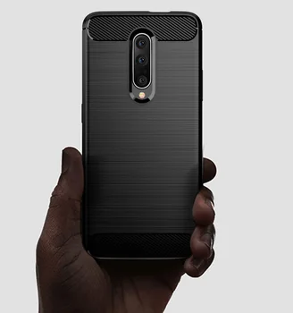 OnePlus 7 Pro primeru barva Črna (Black), ogljikovega serije, caseport