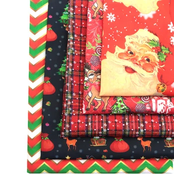 50*140 cm Božič Santa Poliester Bombaž Tkanina 5pcs/set za Krpo Obleko Lutkovno Oblačilo Tkiva Quilting Materiala Lutka,1Yc12398