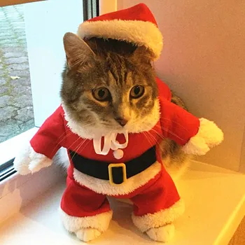 Božič Žival Pes Mačka Kostume, Smešno Božiček Kostum Za Pse, Mačke Pozimi Topla Oblačila Za Pse, Chihuahua Pug Oblačila