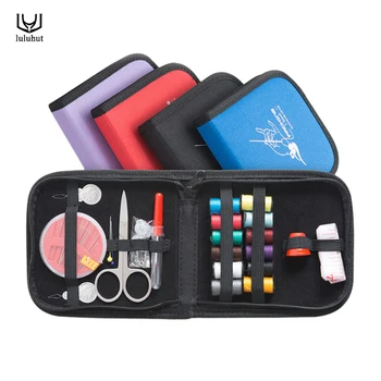 Luluhut prenosni mini potovanje šivanje kompleti vrečko z barvo iglo niti škarje pin šivalni set prostem gospodinjskih šivalnih orodja