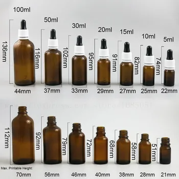 10 X 1 oz Mala oranžna stekla pipeto kapalko steklenico 5ml 10 ml 15ml 30 ml 50 ml eteričnega olja Serum Kapalko steklenice vial