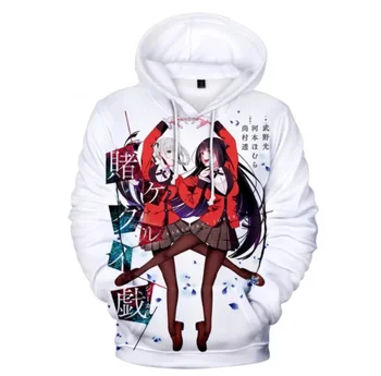Hoodie Majica 3D Tiskanja Kakegurui Anime Hoodies Moda Hip Hop Moški/ženske, Športna Oblačila z Dolgimi Rokavi Toplo Plus Velikost Hoodies