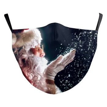 Ponovno Božično zabavo Usta Masko Santa Claus Natisnjeni Elk Tiskanja Risanka Modni Veter Prah-dokazilo Stroj Obraz Tkanine Masko