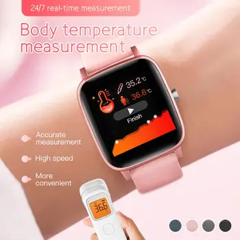 T98 Bluetooth5.0 Telesne Temperature Smartwatch Pedometer Srčni Utrip Korak Spremljanje Pametna Zapestnica