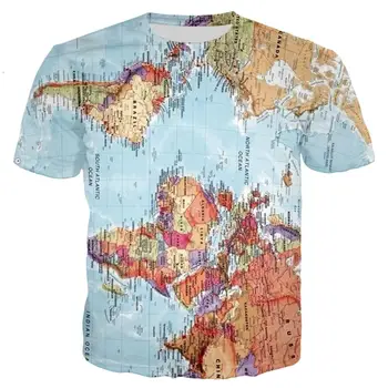 PLstar Kozmos Padec ladijskega prometa 2020 poletje Nov Modni T-shirt svetovni zemljevid 3d Tiskanja tshirt za Moške, ženske Harajuku športna t majica