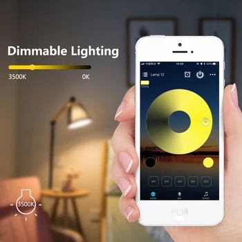 YHW Smart LED Žarnica Bluetooth Odtenek Light 4,5 W LED Žarnica Deluje z Alexa Google Doma, A19 E26 E27 Žarnica Žarnica za Zatemnitev Luči