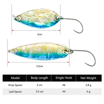 Goture 12pcs/veliko Žlico Fishing Lure Wobbler 2.8 g 4g Mikro Trde Umetne Vabe za Sladkovodni Ribolov Postrvi