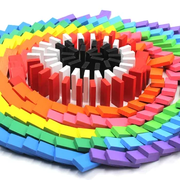 100/300/500pcs Otroci Leseni Domino Bloki Mavrica Jigsaw Domino Igra Igrače Montessori Izobraževalne Igrače za Otroke Darilo