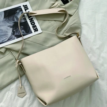 Velika zmogljivost mehko usnje, usnjeni torbici Novo Modno ujemanje barv ženske preprostost Čisto Barvo, Mehko vrečko Visoke kakovosti usnja vrečko