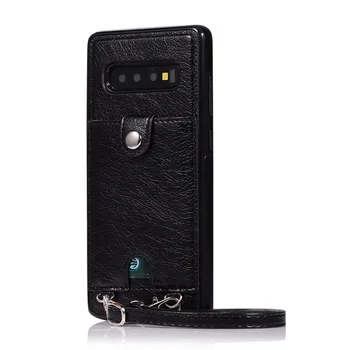 S Traku PU Usnjena torbica Za Samsung Galaxy Note 20 S20 Ultra 10 Plus 9 8 S8 S9 S10 Plus S10e S7 Rob Reže za Kartice Ogrlica