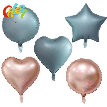 10pcs Novo 18 inch Moda sivo balon Zlato je Povečal Krog Srca Star Folija balone helija, Rojstni dan globos svate, Dekoracijo