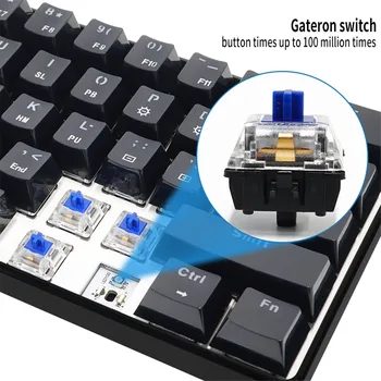 Os 61 Ključ Igre Gateron Stikalo RGB Igra Mehansko Tipkovnico, Optični Osi Lahko USB Tip-c, ki Se Vstavi Kabel Mehanske IP68