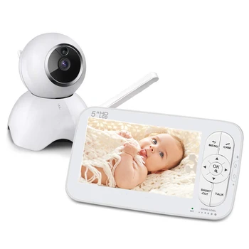 720P Brezžični Baby Monitor 5 Palčni PTZ HD LCD 360-Stopinjski Zoomable Baby Kamera Night Vision Varuška Seks Video posnetek Varnostne Kamere