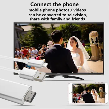 HDMI Kabel Za Strele z HDMI Kabel za HDTV TV AV Adapter USB Kabel 1080P Za iPhone X 8 7 6S Plus iOS iPad Zrak /iPad mini 2 3 4