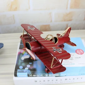Retro Dvokrilec, Kovinski Modeli Letal Doma Dekor Ustvarjalne Obrti Okraski Miniaturni Modeli Letalo Model Igrače Za Otroke