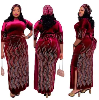 2020 Nove Prihode Afriških Dashiki Cvetje Vzorec Tiskanja Obleko 3/4 Rokav Priložnostne Afriške Obleke za Ženske 3XL Afriška Oblačila