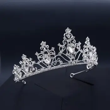 OKILY Moda Kristalno Poročni Dodatki za Lase 2020 Nosorogovo Tiaras in Krono za Dekle, Glavo Nevesta Banket Glavo Ornament