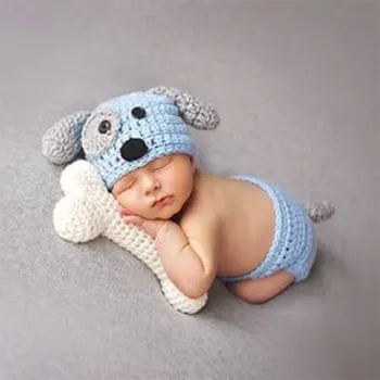 Novo!Newborn Baby Oblačila, ki Živali Baby Boy Pribor Novorojenčka Fotografija Rekviziti Čisto Ročno pletene Visoko Kakovostnih Ročno izdelanih Baby Klobuk